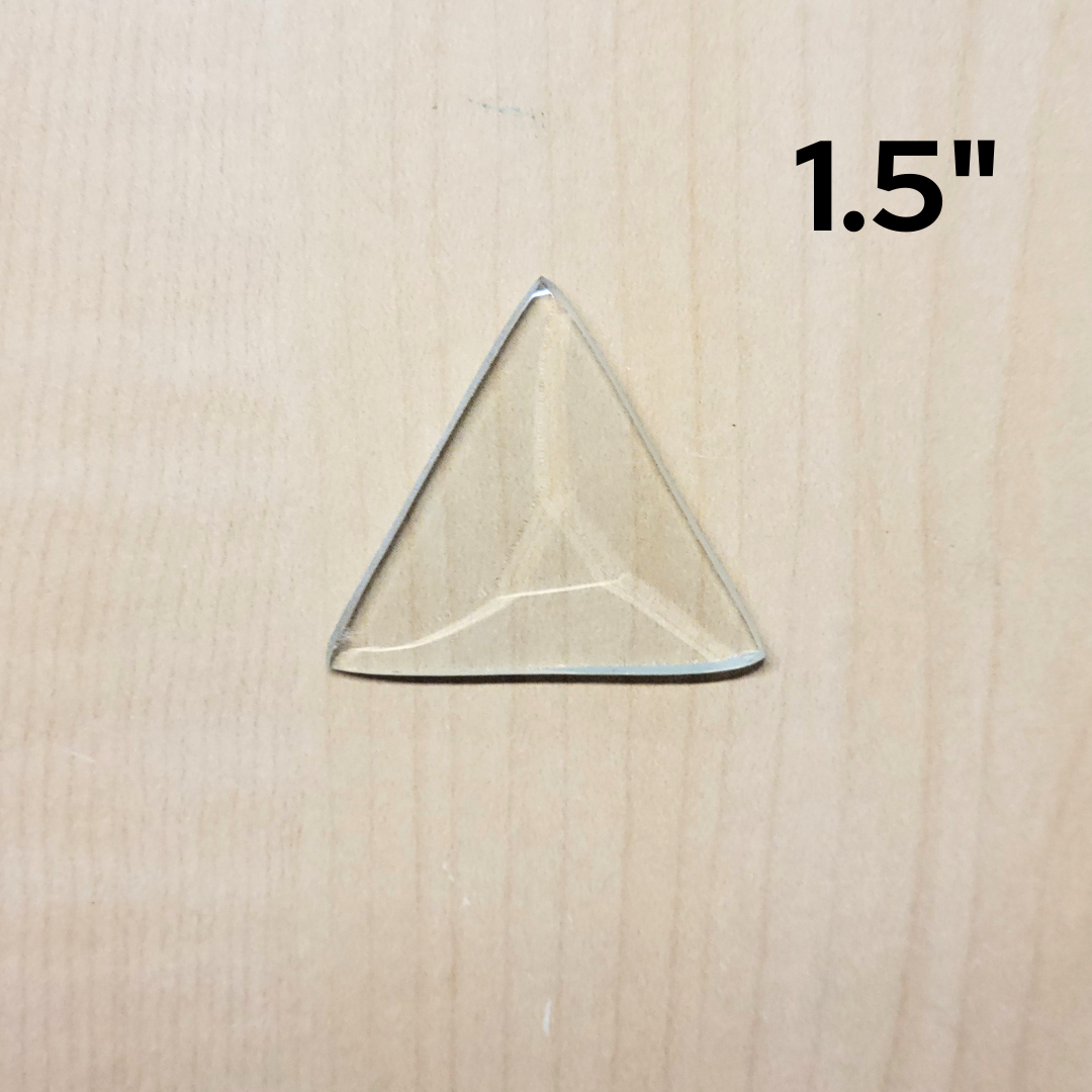 1 1/2" Clear Glass Bevel Triangle (1.5 inch) | 30 Pack